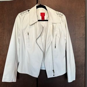 Christina White Studded Leather Jacket